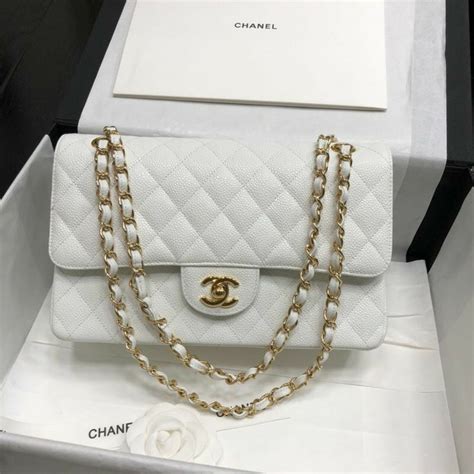 big white chanel bag|Chanel bags white color.